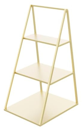 Baoblaze Espositore per Cupcake, Supporto per espositore, 3 Ripiani, Decorazione per Statuette, Robusto, Alzata per Cupcake, Porta profumi per bomboniere, Oro