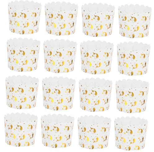Cabilock Confezione Da 50 Pirottini Di Carta Per Muffin E Cupcake Resistenti Al Calore in Lamina Decorativa Per Ogni Occasione
