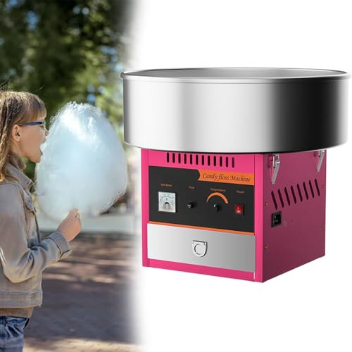 GESAIDES Máquina Comercial Grande para Hacer Algodón de Azúcar, Máquina Eléctrica para Hacer Algodón de Azúcar con Recipiente de Acero Inoxidable,Cuchara para Azúcar,para Reuniones Familiares,Fiestas