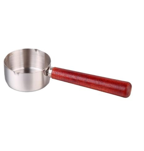 salsera Taza for salsa de bistec, taza for salsa occidental con mango de madera, taza for salsa de acero inoxidable con asa, plato for mojar ensalada de tomate separador de grasa para salsera(Medio)