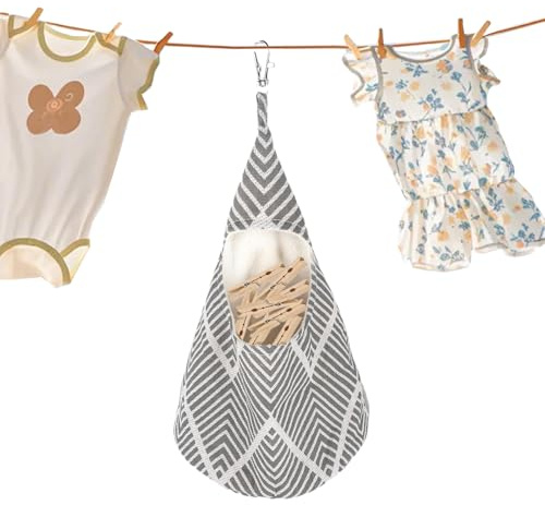 Oycjinxuan Conical Peg Bag for Storage, Peg Bags for Washing Line Reusable Convenient Hanging Basket, Washable Pegs Bag for Washing Line with Hanger for Clothespins Place Small Pets