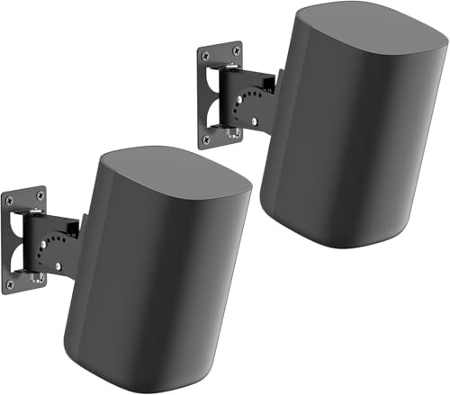 Tilt & Swivel Adjustable Speaker Wall Mounts & Bookshelf Speaker Wall Mount for Samsung, Sony, LG, Vizio KRK, Klipsch, Polk and More Speakers Mounting Bracket with/without Mounting Holes Hold 30 Lbs