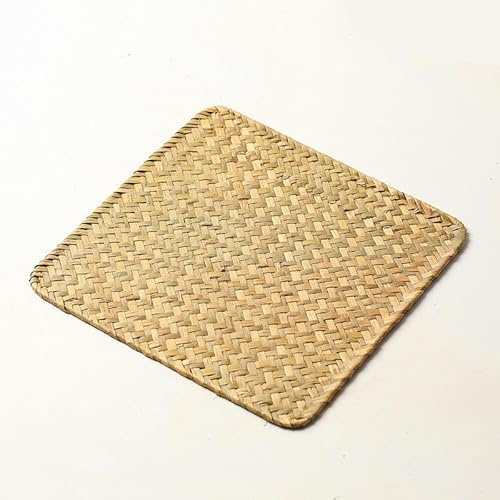 tovagliette, 25-45 * 25-30 cm Tovagliette tessute rotonde/quadrate Tovagliette in giacinto d'acqua naturale, tovagliette in rattan intrecciato in paglia Caricatori tessuti a mano da tavolo(Natural 25c