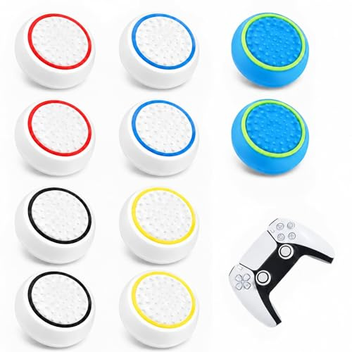 10 Pièces Capuchons de Joystick de Rechange, Silicone Capuchon Joystick Antidérapants, Compatible avec Manettes PS5, PS4, Xbox One Series, Plus de Maintien, Amélioration de la Précision et du Contrôle