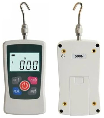 Misuratore di forza digitale spinta e trazione, dinamometro portatile da 500 N con display LCD for l'insegnamento fisica meccanica in laboratorio scolastico Alta sensibilità(2N/0.2kg)
