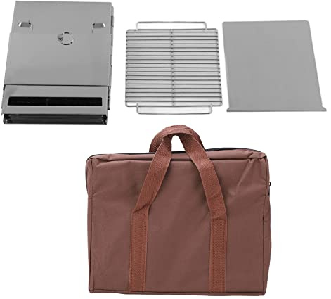 Fornello Campeggio Portatile in Acciaio Inox Pieghevole, Cucina Esterna Multifunzionale, Resistente Alte Temperature - Design Integrato, Facile da Pulire, Ideale per Outdoor e BB