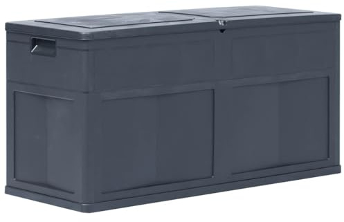 Frdhee Gartentruhe Auflagenboxen, Garten-Aufbewahrungsbox 320 L Schwarz für Sitzauflagen, Gartengeräte