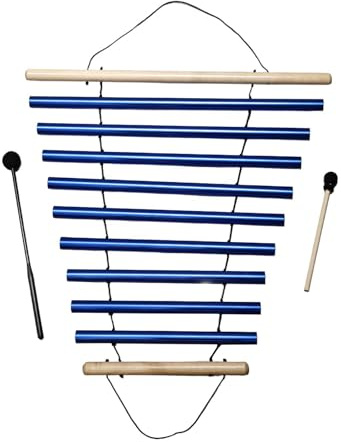 Harilla Windspiel mit 9 Tönen, Meditations- und Achtsamkeitsspiel, einreihiges Klangspiel, Instrument, Schlaginstrument für die Unterrichtsgestaltung, Blau