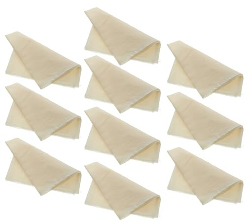 Housoutil Lot de 10 Étamines en Coton 100% Non Blanchi 40X40 CM Tissu Filtrant Ultra-Fin pour Tofu Lait Végétal et Cuisson Passoire Réutilisable et Résistante à la Chaleur
