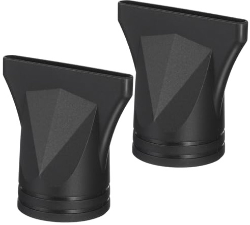 Set 2 Ugelli Diffusori Nero per Asciugacapelli in Nylon | Diametro per 4-4, 8cm Uscita e Esterno 5cm Interno 4, 8cm Riutilizzabili Hairdressing e Styling
