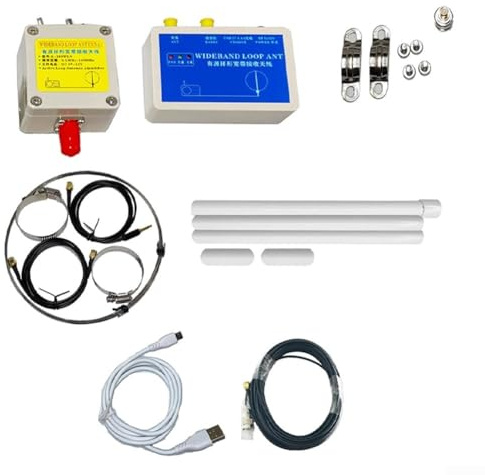 Antena Active Loop 0.1-180MHz Receptor de banda completa para onda corta onda media onda larga - Portátil de bajo ruido 55cm Anillo USB