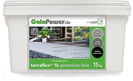 GalaPower terraflex 1k premium fein Pflasterfugenmörtel - 15 kg (grau)