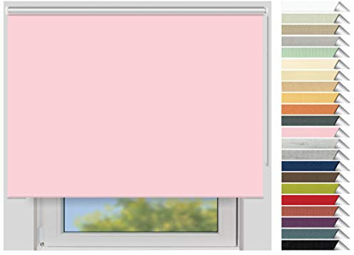 EFIXS Thermorollo Maxi - 32 mm Welle - Breiten: 60-240 cm - Höhen bis 240 cm - Hier: 220 cm x 190 cm (Stoffbreite x Höhe) - rosa (062) - Hitzeschutzrollo - Verdunklungsrollo