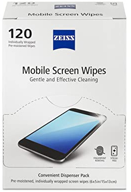 ZEISS Pre-Moistened Wipes, Screen Cleaner, 120 Count