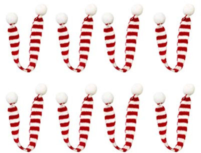 Amosfun Mini-Schal mit Weihnachtsmotiv, gestrickte Puppe, Kleidung, Zubehör, Flasche, Halstuch, kleines Haustier-Dekor (rot und weiß)