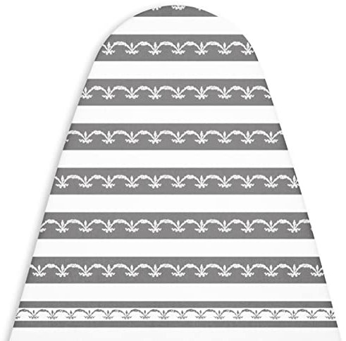 Encasa XO Ironing Board Covers and pad 125x46 cm- Thick 3mm Felt Padding, Drawstring Tightening & Lock, Heat Reflective, Scorch & Stain Resistant, for Wide Ironing Board - Grey Bunting