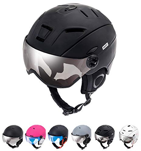 Skidhjälm Skihelm med Visir Skidhjälm Barn Herr Dam Snowboardhjälm Ski Helmet Skid Hjälm Vit Svart Skidhjälm Utomhus Snösport Snowboard Skidåkning METEOR