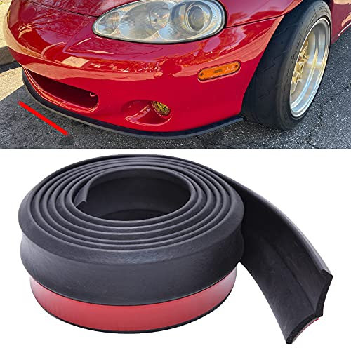 JMTBNO Frontspoiler Lippe, 2.5m / 8.2ft Universale Auto Gummi Tuning Front Stoßfänger Lip Splitter Spoiler Protector Aufkleber Schwarz für Pkw Truck SUV