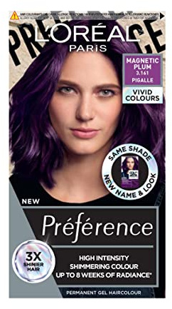 L'Oréal Paris Preference Vivids Permanent Hair Colour, 3.16 Magnetic Plum | Long-Lasting High-Intensity Permanent Colour For Up To 8 Weeks, Vibrant Results, Exceptional Depth and Luminosity