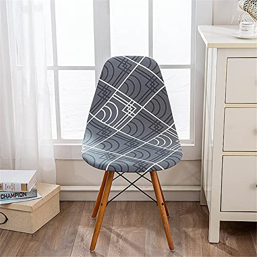 Highdi Schalenstuhl Bezug, Universal Stuhlhussen Stretch Esszimmerstühle Bezug Moderne Elastischer Abnehmbar Waschbar Stuhlbezug Wohnzimmer Büro Küchenstühle Husse (Grau,4PCS)