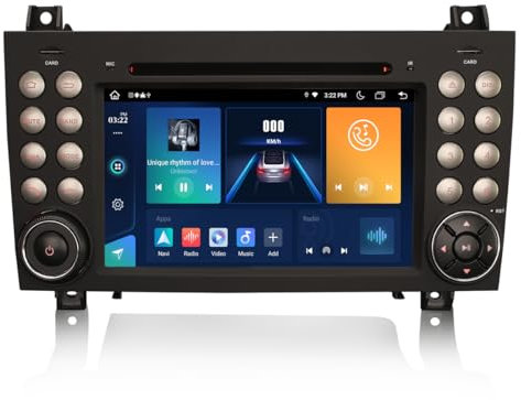 GONFEN Acht-Kern 4GB+64GB Android 14 GPS DAB+ Autoradio Bluetooth Für Mercedes BENZ SLK-Klasse W171 R171 mit Navigation Unterstützt Wireless CarPlay Android AUTO WiFi 4G SWC DVD USB Kamera Touchscreen