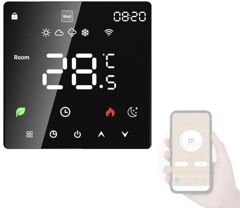 Termostato intelligente, display LCD Wi-Fi Scaldabagno elettrico Termostato APP mobile programmabile settimanale Controllo remoto ​