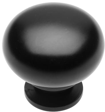GTV - Bergamo Knob Diameter 3 cm I Furniture Knobs with Screws I Cupboard Knobs Kitchen Knobs Door Knob Drawer Knob Handle Furniture Handles I Black Matt