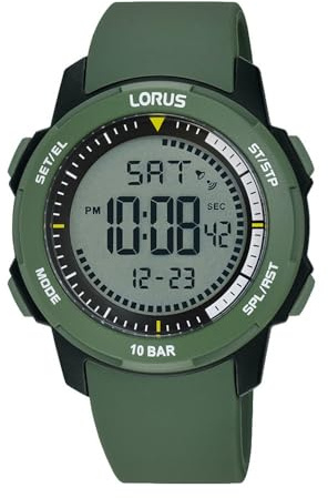 Lorus Herren Digital Quarz Uhr mit Silikon Armband,Blau