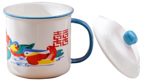 Zerodeko Emaille-Imitat-Becher Vintage Kaffeetassen Bürodekoration the office mug kaffeekanne Espressotassen Kaffeekonzentrat Wasserbecher Wasserkrug im Vintage-Stil zu Fuß