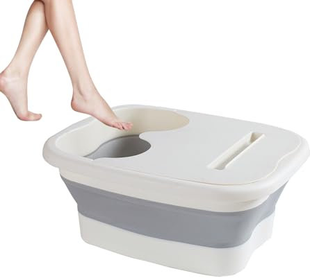 Maciun Fuß-Einweichbadewanne | Fuß-Einweichbad mit Massagerollen | Pediküre Fußbad für Füße Stressabbau, Faltbare Fußbadewanne, Pediküre Fußbad
