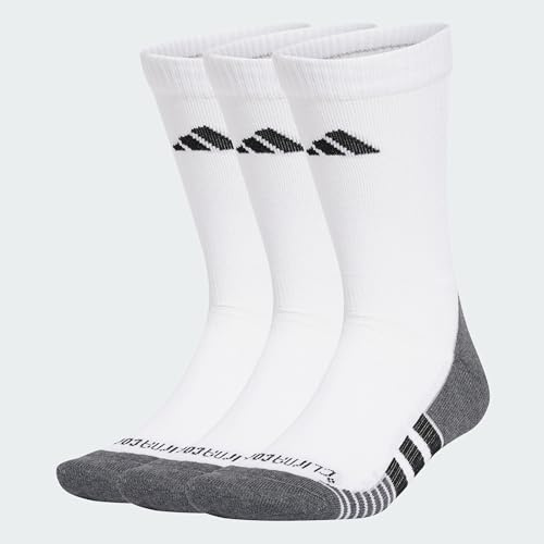 adidas Unisex Performance Climacool Cushioned Crew 3P Socks, White/Black, 6-7 Years