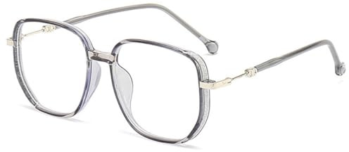 KOOSUFA Mode Quadratische Anti Blaulicht Lesebrille Damen Herren Metallbügel Glitzer-Rahmen Computer Lesehilfe 0.0 1.0 1.5 2.0 2.5 3.0 3.5 4.0