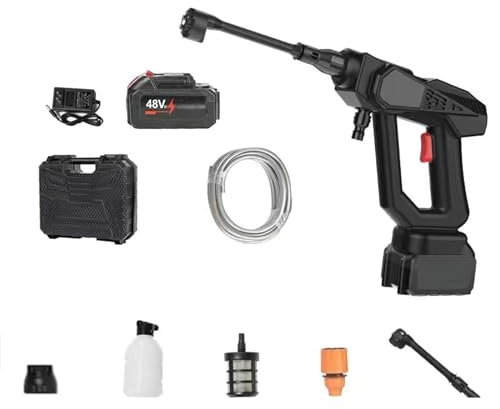 Sladdlös bärbar högtryckstvätt, bärbar högtryckstvätt, handhållen högtryckstvätt, handhållen högtrycks biltvättpistol, mini-tvätt, batteridriven högtryckstvätt black