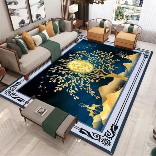 RUGMRZ Kaffeetisch Teppich Antirutschmatte Teppich Orientalischer Teppich Blumendekoration rechteckiger Küchenteppich pflegeleicht Webteppich 140X200CM