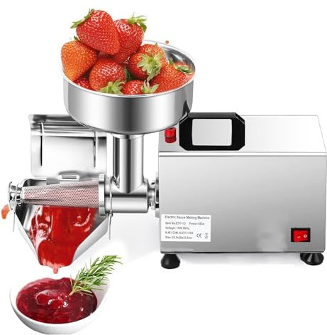370W Food Mill for Tomato Sauce, Commercial Food Milling Press Machine, Stainless Steel Food Strainer and Sauce Maker for Canning, Tomato Purees Sauces,220V