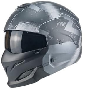 Motorradhelm Retro Vollvisierhelme für Vollvisier Motorradhelm Mode Mann Jungen Elektroauto Abnehmbare Auskleidung ECE ABS Ganzjahres-Kombihelm Klarer Spiegel
