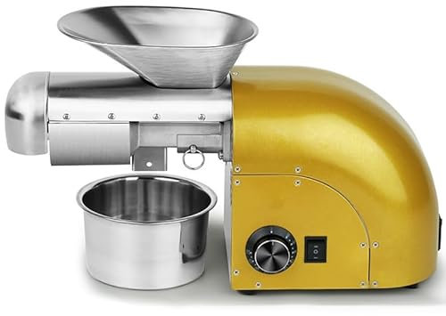 Oil Press Machine Stainless Steel Commercial Domestic Cold/Hot Extractor for Peanuts & Rapeseed - Safety Net Flap & Built-in Frying Warehouse
