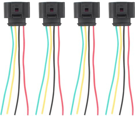 HouYeen 4x Zündspule Stecker Kabelbaum Kabelbaum Kabelbaum für Au-di A3 A4 B7 B8 A6 C6 C7 TT Ben-tley Lam-borghini Se-at Ibiza Mk4 Leon 5F 1P Sko-da Octavia Mk3 Fabia Mk2 V-W Golf Mk5 Scirocco Ti-guan