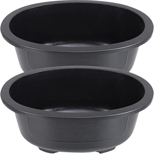 Ovale Bonsaischale, Pflanztopf-Set, 2 Stück, Kunststoff-Trainingstöpfe mit Drainage, für Blumen, Sukkulenten, Baumschule, wiederverwendbarer Pflanzbehälter für Pflanzen, 38 x 30 cm