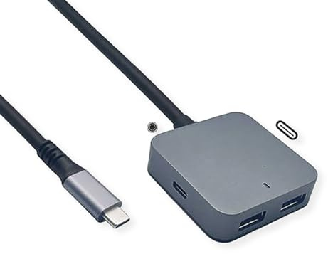 VALUE USB 3.2 Gen 1 Hub, 4 Puertos (2X USB-A + 2X USB-C), con Cable alargador, 3 m
