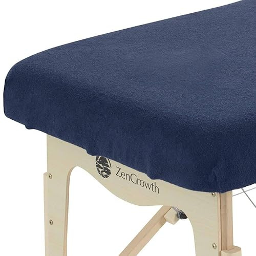 ZenGrowth Housse pour Table de Massage sans Trou Visage Bleu Marine | Oeko TEX 100 | 63cm x 71cm x 185cm - 192cm | pour Toutes Tables de Massage ou Traitement