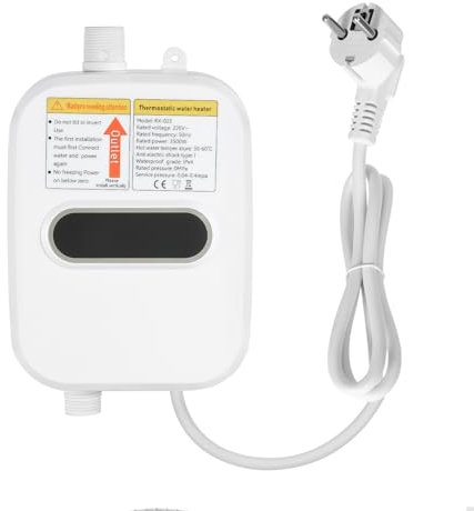 3.5KW Durchlauferhitzer Elektrische Kleindurchlauferhitzer, Mit Hängender Typ Digital Display und Duschdüse Wassererhitzer, Durchlauferhitzer Dusche für Küchen, Badezimmern und Gesichtswaschen