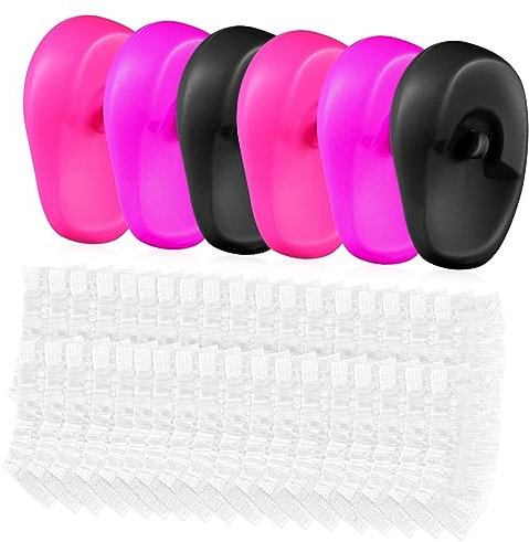 UKCOCO 206pezzi Copri Orecchie Usa e Getta Per Doccia e Tintura Capelli Paraorecchie Protettivi in Silicone Per Capelli Impermeabili Comodi e Facili Da Usare Adatti Per Casa Hotel e Parru