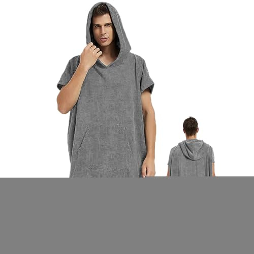 Surf Poncho, Dress Changing Robe, Quick-Dry Towel Coverup, Lightweight Bath Apparel, Hooded Wearable Towel Design, Ideal for Swimming, Camping, Gym, Travel, Outdoor, 31.5x43.31 Inches