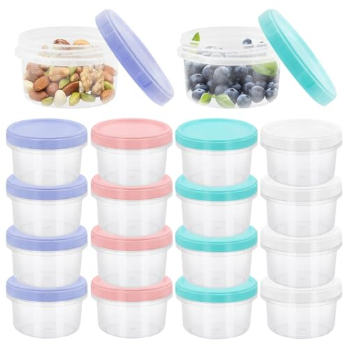 Kleine Dosen mit Deckel Plastik 16-Pack, 200ML Wiederverwendbare Snackdosen Auslaufsichere Gefrierdosen Frischhaltedosen Lebensmittelbehälter Praktische Aufbewahrungsbox Küche, für Mittagessen Obst