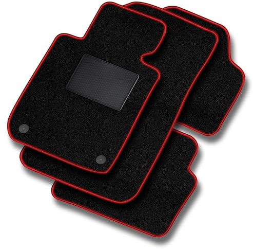 MOTOS Basic Alfombrillas coche de velours adecuado para Mazda CX-3 2014-2021 - Basic, Material, Rojo - Experimenta un nuevo confort de conducción con un juego de alfombra de coche de terciopelo para t