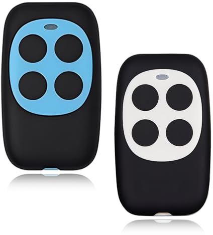 Télécommande Universelle Portail 433 MHz Lot de 2 Clonage Rapide 4 Boutons pour Voitures Portes de Garage Stores Barrières Portée 10m Clé Copieuse sans Fil Code Fixe Anti-Pression Accidentelle