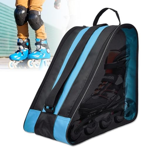 PORFOYO Sac pour Patins, Sac De Patinage À roulettes avec Bandoulière Réglable, 38 X 36 X 25 Cm Sacs pour Patin À Roulette, Sacs À roulettes en Tissu Oxford, À Chaussures De Ski pour Femmes Hommes