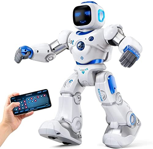 Ruko 1088 Smart Robot Toy for Kids, Interactive Voice APP Control, Large | Programmable RC Robot, Presents Gifts for 4 5 6 7 8 9 Years Old Kids Boys Girls, Blue