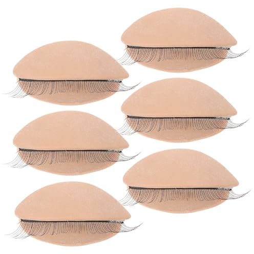 OSALADI Párpados de Práctica para Cabeza de Maniquí de Pestañas, 3 Pares Removibles de Silicona Flexible Realista, Repuesto para Entrenamiento en Extensión de Pestañas y Maquillaje